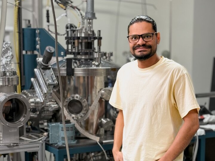 Rabindra Oliya in lab