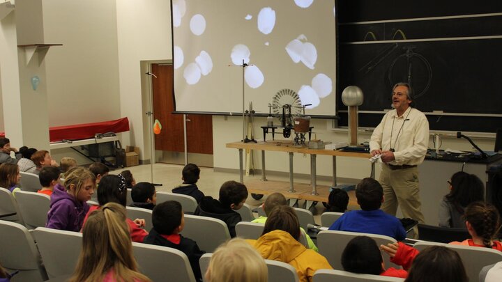 Dan Claes gives his lecture to Saturday Science students.