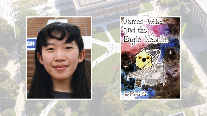 Mimi Yu and the cover of her children's book