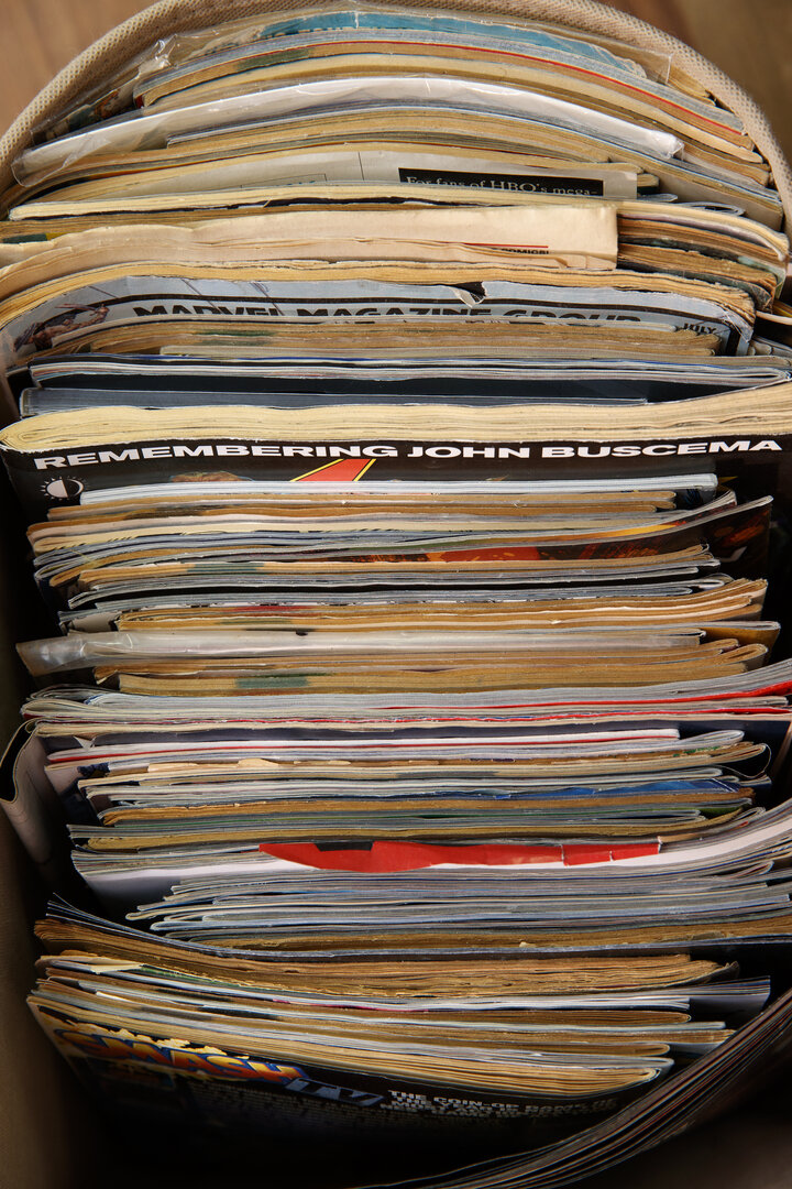 Stack of comic books